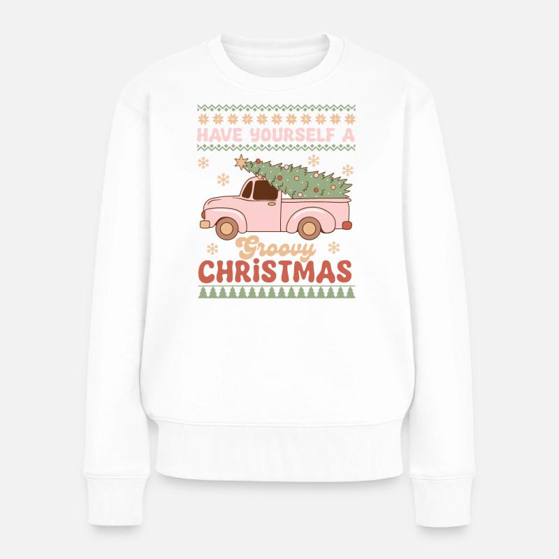 Hässlicher Weihnachtspullover - Frauen Premium Bio Pullover - Weiß