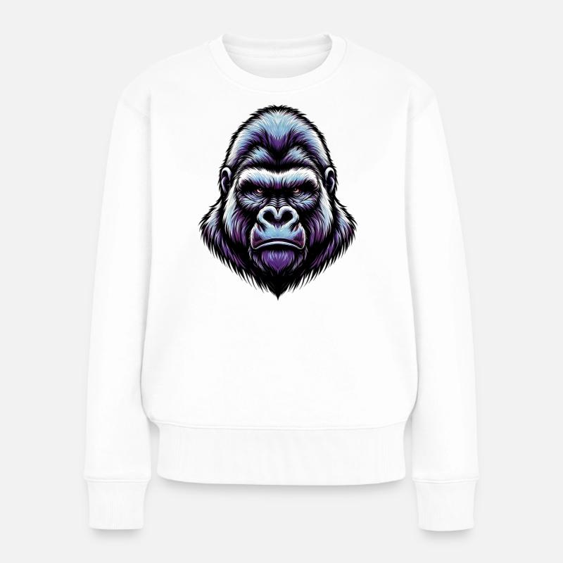 Gorilla - Frauen Premium Bio Pullover - Weiß