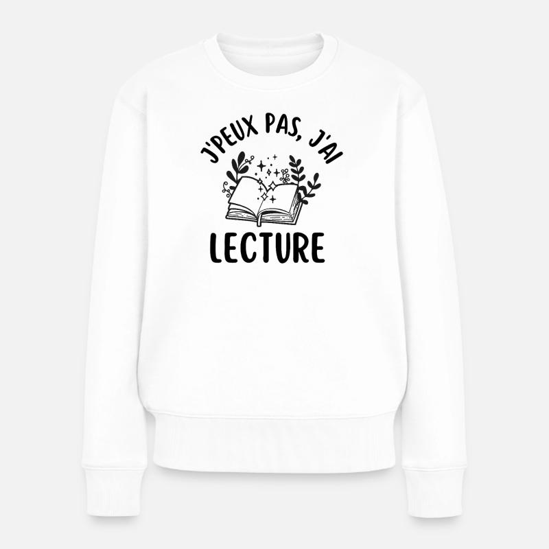 I can't I read it - Women's Premium Organic Jumper - white