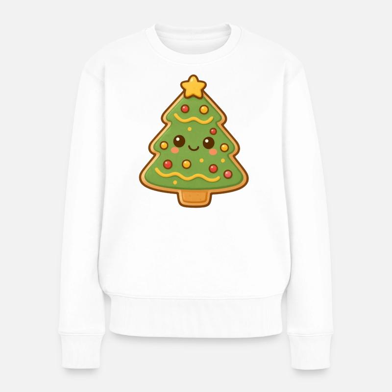 Weihnachtsbaum Keks - Frauen Premium Bio Pullover - Weiß