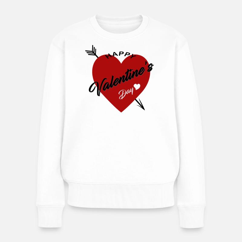 Valentinstag Herzschrift Design - Frauen Premium Bio Pullover - Weiß