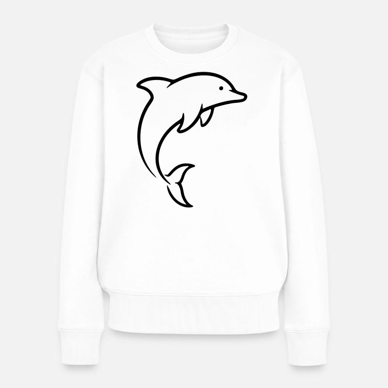 dolphin - Women's Premium Organic Jumper - white
