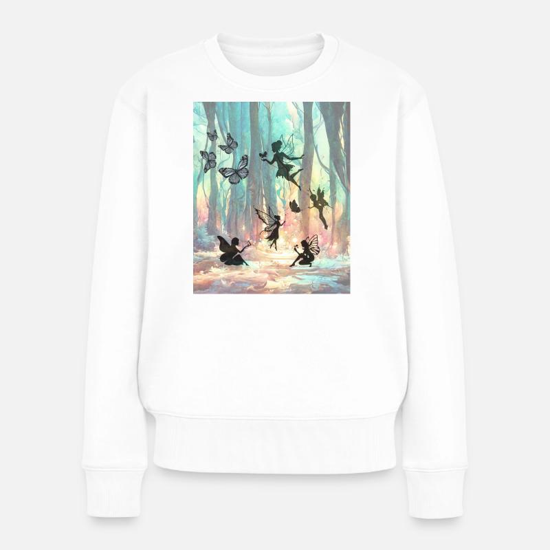 Forêt des Fées Arc-en-ciel - Pull Premium bio Femme - blanc
