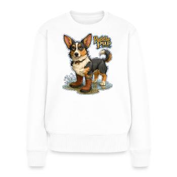 Puddle Pup Energie: Splash Boots - Frauen Premium Bio Pullover - Weiß - Vorne - Julia (174cm)