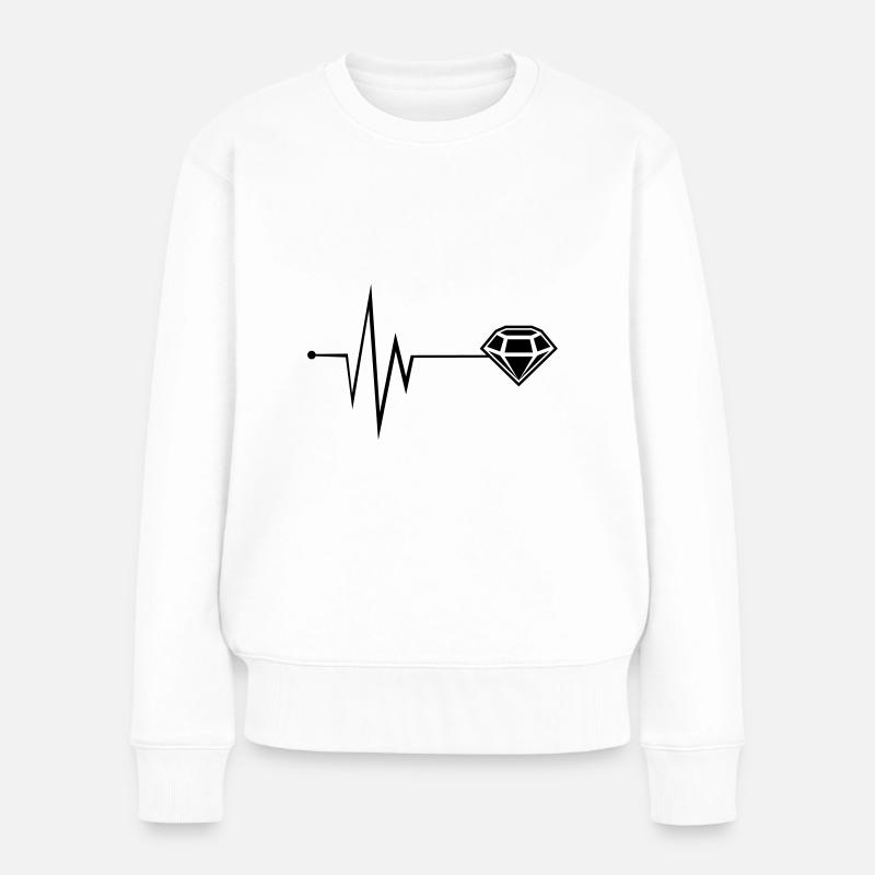 Diamant Icon Puls - Frauen Premium Bio Pullover - Weiß