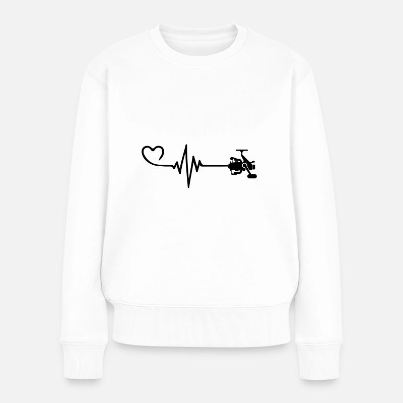 Angelrolle Herzschlag - Frauen Premium Bio Pullover - Weiß