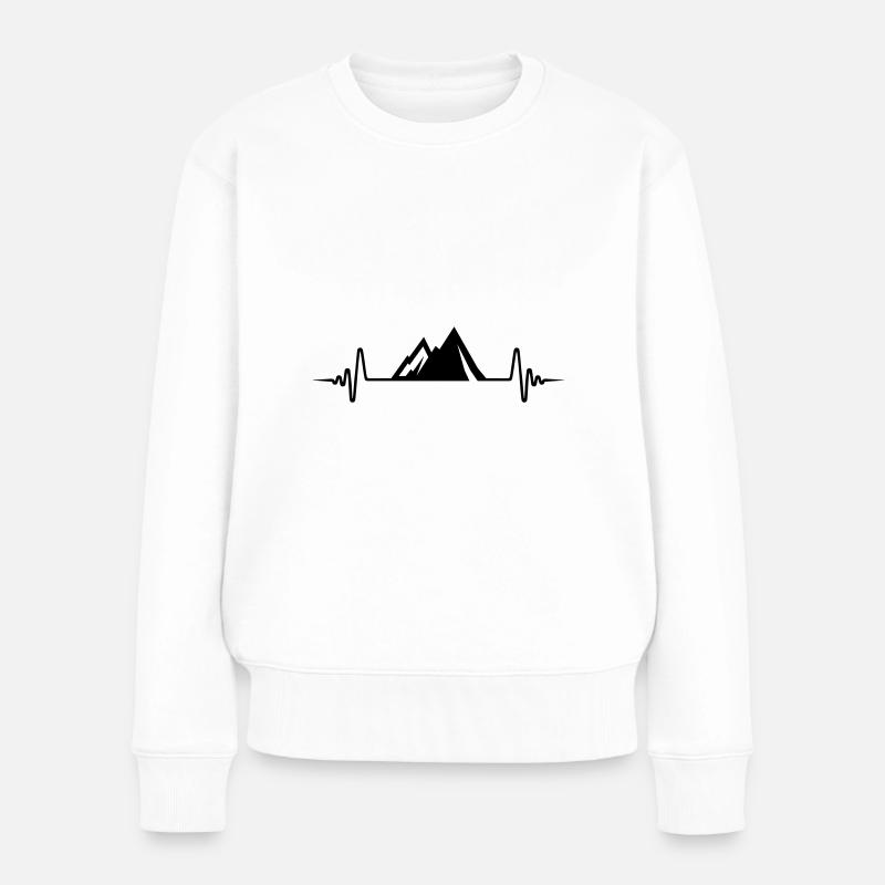 Montagnes Montagnes Heartbeat - Pull Premium bio Femme - blanc