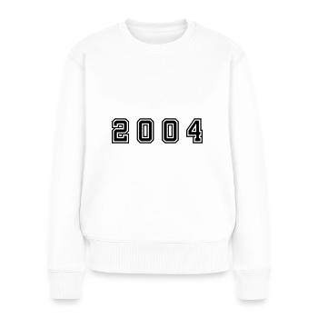 2004 Jahr Zahl - Frauen Premium Bio Pullover - Weiß - Vorne - Julia (174cm)