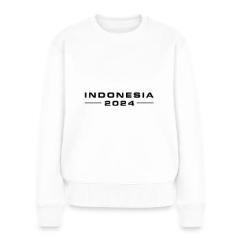 Indonesia 2024 - Frauen Premium Bio Pullover - Weiß - Vorne - Julia (174cm)