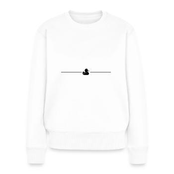 Ente linie - Frauen Premium Bio Pullover - Weiß - Vorne - Julia (174cm)