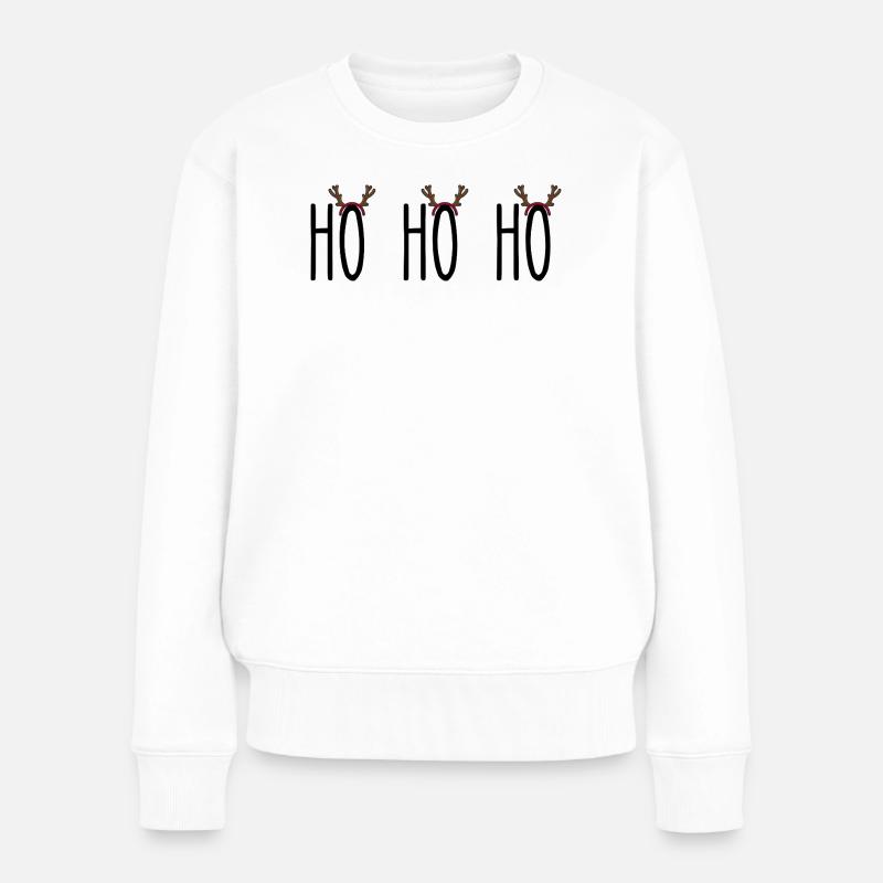 HO HO HO - Frauen Premium Bio Pullover - Weiß