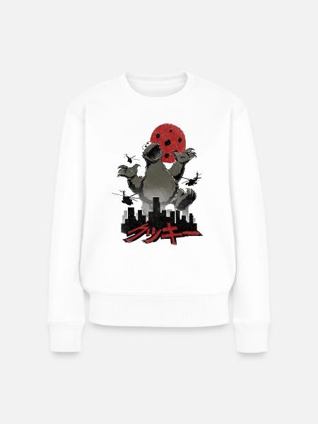 Sesamstraße Krümelmonster Cookiezilla - Frauen Premium Bio Pullover - Weiß