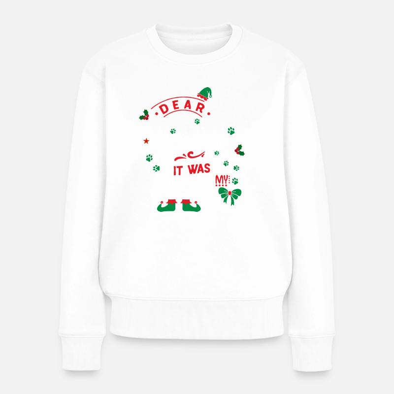 Weihnachten Santa Clause Hund Boxer - Frauen Premium Bio Pullover - Weiß