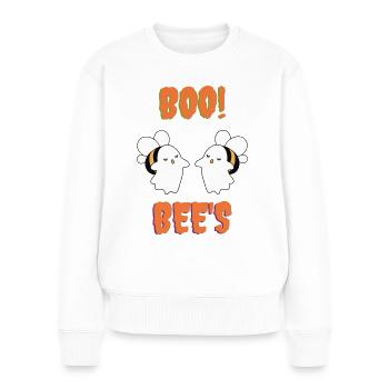 BOO BEE S TSHIRT DESIGN KLEINER - Frauen Premium Bio Pullover - Weiß - Vorne - Julia (174cm)