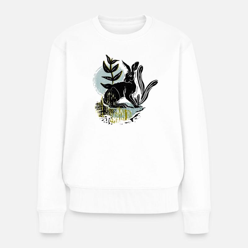 Schwarzer Hase - Frauen Premium Bio Pullover - Weiß