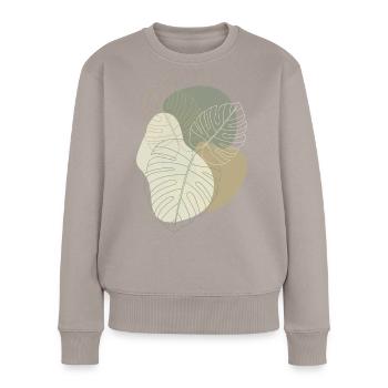 Monstera Variegata Deliciosa Dubia Plante d’intérieur - Pull Premium bio Femme - taupe - Devant - Julia (174cm)