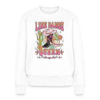 Line Dancing Frauen Line Dance Queen Geschenk - Frauen Premium Bio Pullover - Weiß - Vorne - Julia (174cm)