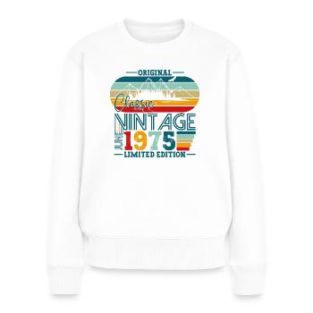 Original Juin Millésime 1975 47ème Anniversaire Hommes - Pull Premium bio Femme - blanc - Devant - Julia (174cm)