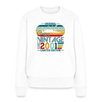 Original Juni Jahrgang 2001 21. Geburtstag Herren - Frauen Premium Bio Pullover - Weiß - Vorne - Julia (174cm)