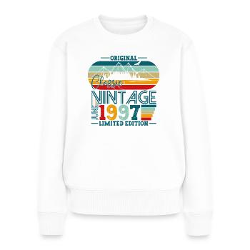 Original Juni Jahrgang 1997 25. Geburtstag Herren - Frauen Premium Bio Pullover - Weiß - Vorne - Julia (174cm)