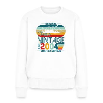 Original Juni Jahrgang 2004 18. Geburtstag Herren - Frauen Premium Bio Pullover - Weiß - Vorne - Julia (174cm)