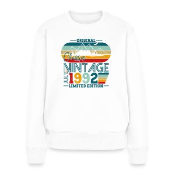 Original Juillet Millésime 1992 30ème Anniversaire Hommes - Pull Premium bio Femme - blanc - Devant - Julia (174cm)