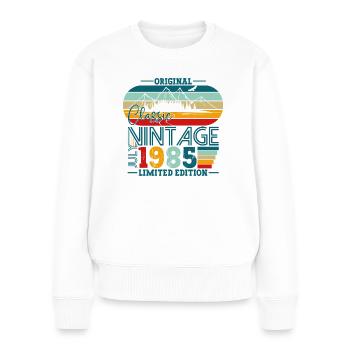 Original Juillet Millésime 1985 37ème Anniversaire Hommes - Pull Premium bio Femme - blanc - Devant - Julia (174cm)