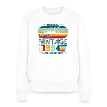 Original Août Vintage 1994 Cadeau d’anniversaire - Pull Premium bio Femme - blanc - Devant - Julia (174cm)