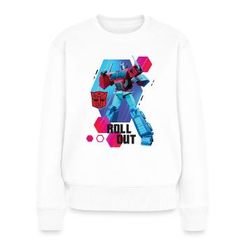 Transformers Earth Spark Autobot Optimus Prime - Frauen Premium Bio Pullover - Weiß - Vorne - Julia (174cm)