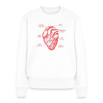 Teile des Herzens - Frauen Premium Bio Pullover - Weiß - Vorne - Julia (174cm)