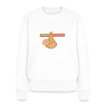 Hebamme Wir bringen das Kind in dir heraus - Frauen Premium Bio Pullover - Weiß - Vorne - Julia (174cm)