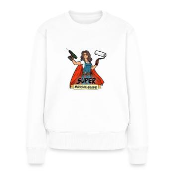 Super Bricoleuse - Pull Premium bio Femme - blanc - Devant - Julia (174cm)