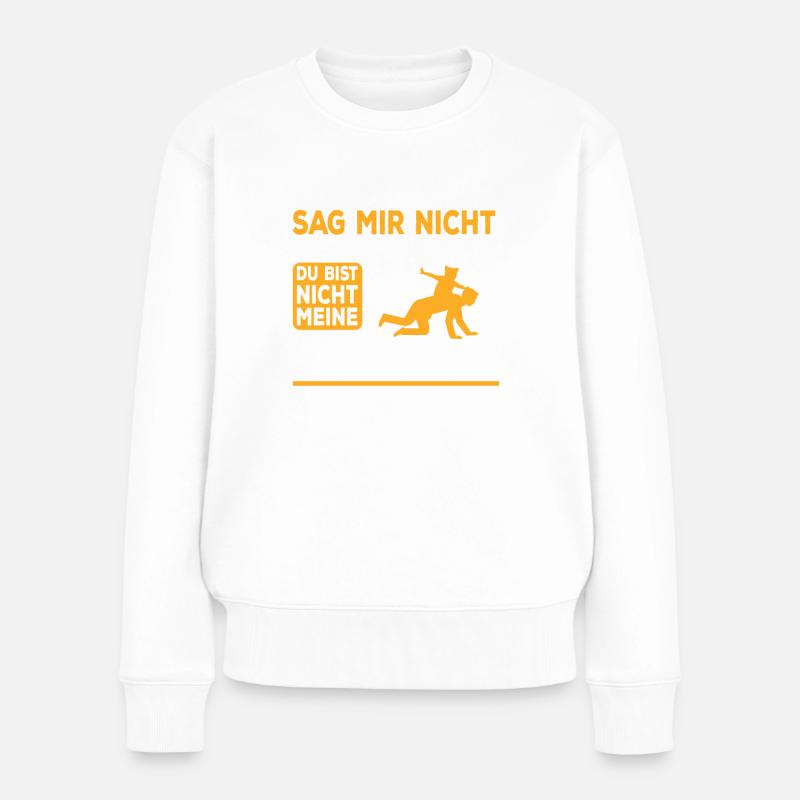 Vater Tochter Spruch - Papa Vatertag Dad Geschenk - Frauen Premium Bio Pullover - Weiß