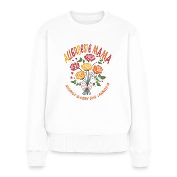 Allerbeste Mama – Blumenstrauß zum Muttertag - Frauen Premium Bio Pullover - Weiß - Vorne - Julia (174cm)
