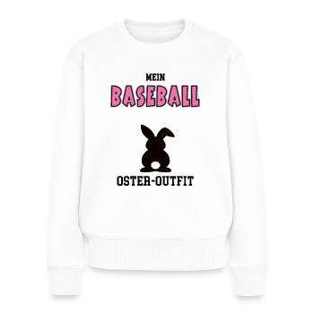 Baseball Oster Outfit Ostergeschenk Baseballerin - Frauen Premium Bio Pullover - Weiß - Vorne - Julia (174cm)
