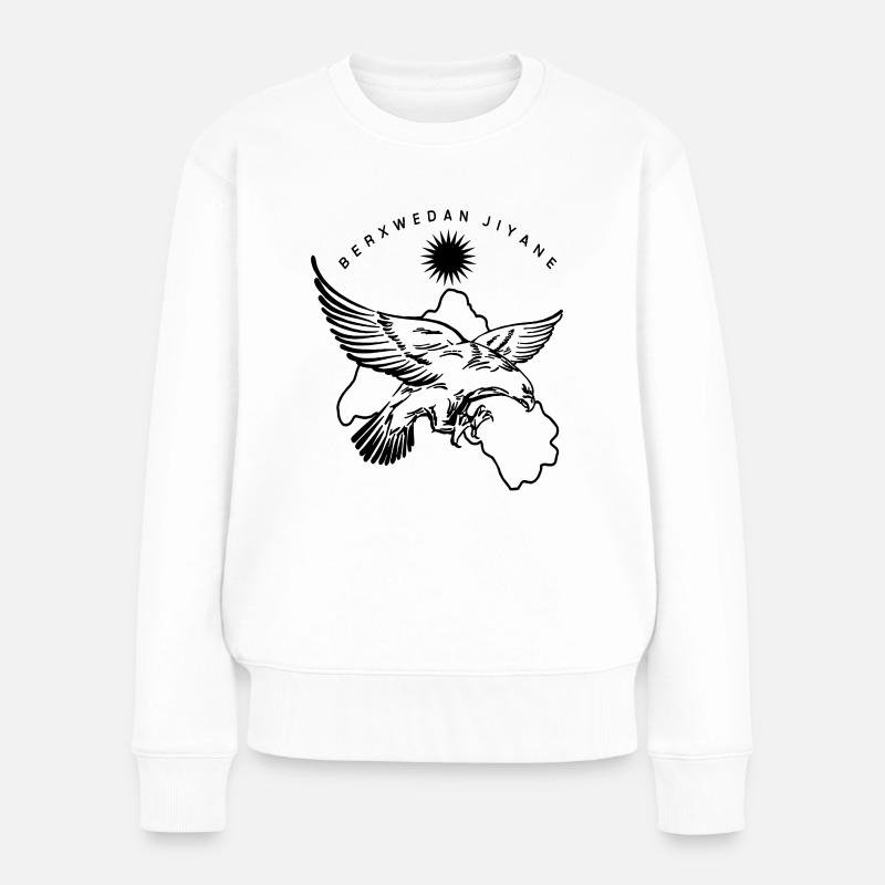 berxwedan jiyane - Frauen Premium Bio Pullover - Weiß