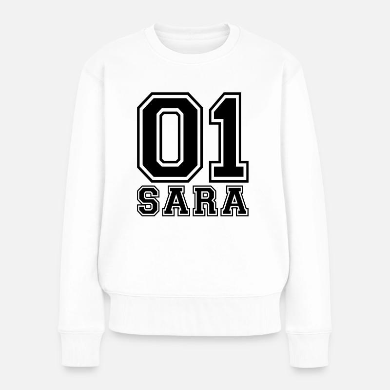 Sara - Name - Women's Premium Organic Jumper - white
