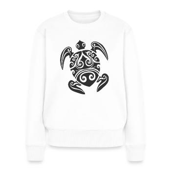 Maori tattoo turtle black - Women's Premium Organic Jumper - white - Front - Julia (174cm)