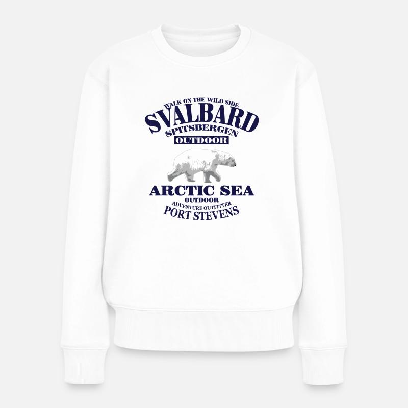 Spitsbergen - Svalbard - Spitzbergen - Polar Bear - Frauen Premium Bio Pullover - Weiß