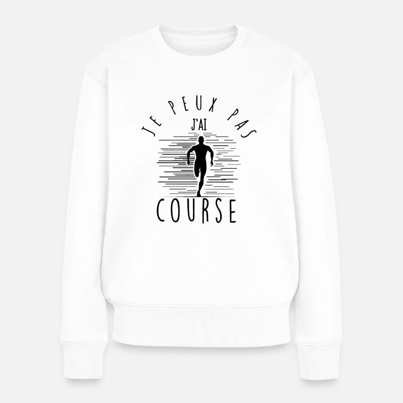 Je peux pas, j'ai course. - Pull Premium bio Femme - blanc