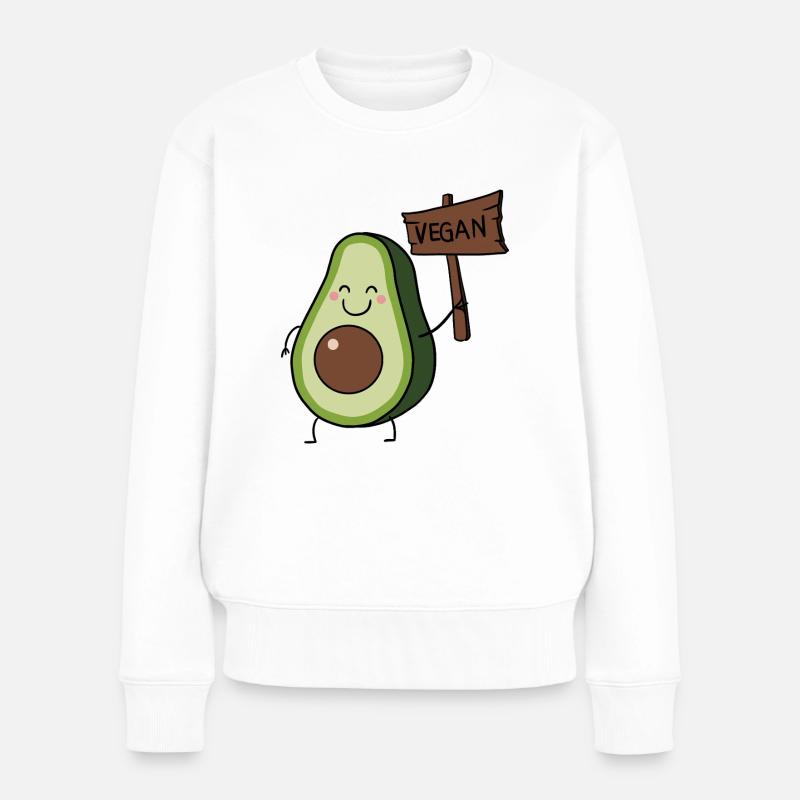 Vegane Avocado - Frauen Premium Bio Pullover - Weiß