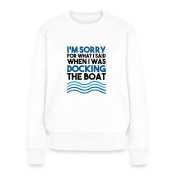 Bateau voile canotage permis pêche mer - Pull Premium bio Femme - blanc - Devant - Julia (174cm)