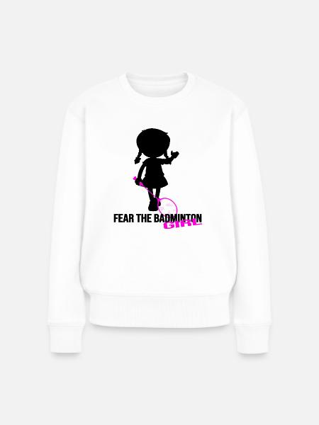 badminton badmintongirl federball badminton-day - Frauen Premium Bio Pullover - Weiß