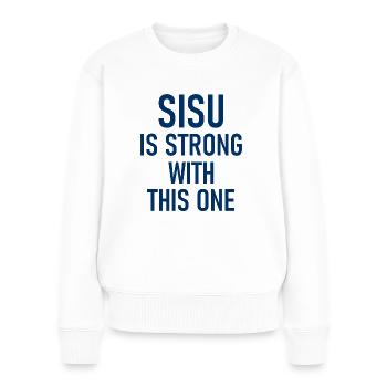 Sisu est fort avec celui-ci - Finlande - Finlande - Pull Premium bio Femme - blanc - Devant - Julia (174cm)
