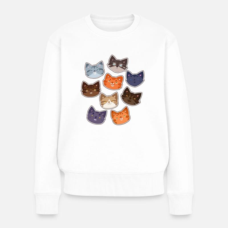 Warrior Cats Warriors Firestar Feuerstern Katzen - Frauen Premium Bio Pullover - Weiß