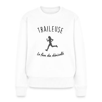 Traileuse - Pull Premium bio Femme - blanc - Devant - Julia (174cm)