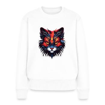 Cat Portrait - Women's Premium Organic Jumper - white - Front - Julia (174cm)