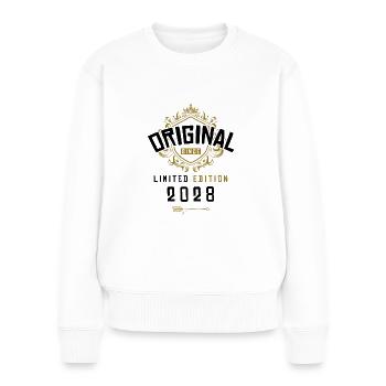 2028 limited edition Geburtstag - Frauen Premium Bio Pullover - Weiß - Vorne - Julia (174cm)