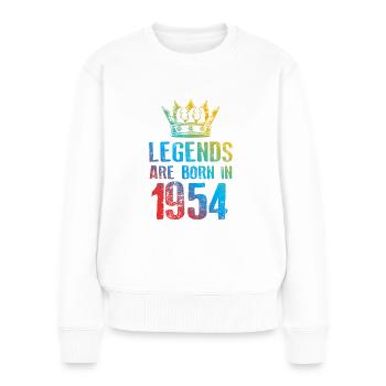 1954 legends born in - Frauen Premium Bio Pullover - Weiß - Vorne - Julia (174cm)
