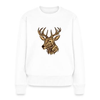 Deer Head Animal - Women's Premium Organic Jumper - white - Front - Julia (174cm)